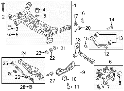 2019 Hyundai Sonata Rear Suspension Components, Lower Control Arm, Upper Control Arm, Stabilizer Bar Arm Complete-Rear Lower, RH Diagram for 55220-E6710