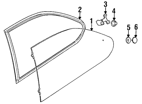 1997 BMW 318ti Quarter Panel - Glass & Hardware Edge Protection Left Diagram for 51728146765