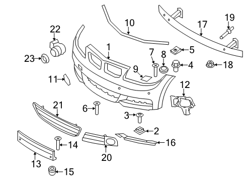 2012 BMW 135i Parking Aid Ultrasonic Sensor Diagram for 66209206443