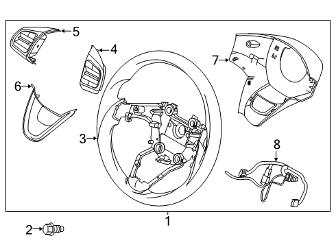 2022 Hyundai Venue Steering Wheel & Trim Steering Remote Control Switch Assembly, Left Diagram for 96710-K2030-NNB