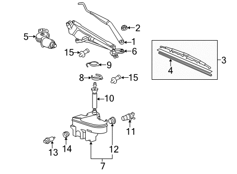 2006 Lexus GS430 Wiper & Washer Components Windshield Wiper Arm Assembly, Left Diagram for 85221-30570