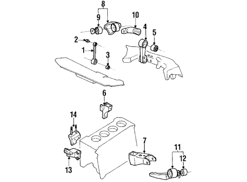 1989 Hyundai Excel Engine Mounting Transaxle Mounting Bracket Assembly Diagram for 45210-36010