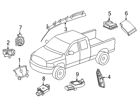 2012 Ram 3500 Air Bag Components Air Bag Clock Spring Diagram for 56046116AE