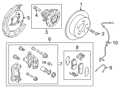2011 Hyundai Elantra Rear Brakes Brake Assembly-Rear Wheel, LH Diagram for 58210-2L310