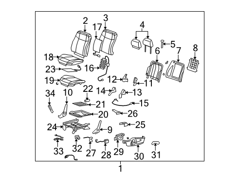 2010 Hummer H3 Front Seat Components Pad-Driver Seat Cushion Diagram for 10388140