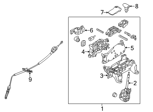 2019 Hyundai Elantra Center Console Knob Assembly-Gear Shift Lever Diagram for 46720-F2110-TRY