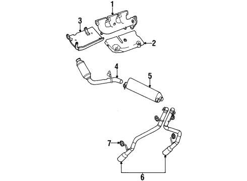 2000 Plymouth Prowler Exhaust Components Exhaust Pipe Diagram for 4786487AI