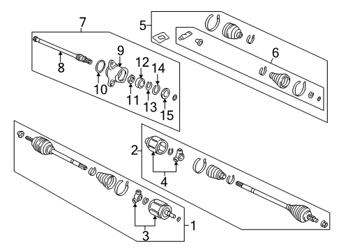 1996 Acura RL Drive Axles - Front Shaft, Half Diagram for 44501-SP0-000