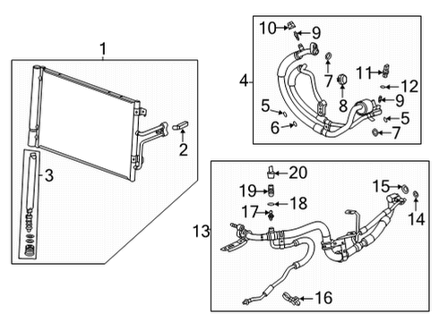 2022 Cadillac CT4 A/C Condenser, Compressor & Lines Rear AC Hose Diagram for 84798185