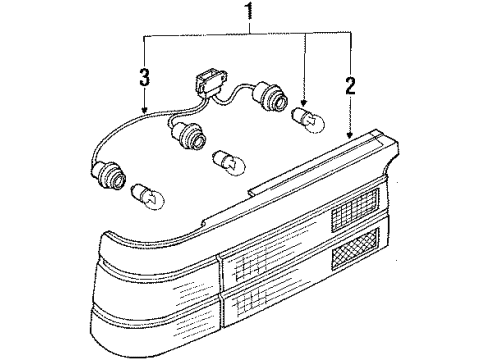 1984 Nissan Sentra Tail Lamps Lens Combination Lamp Diagram for 26559-14A25