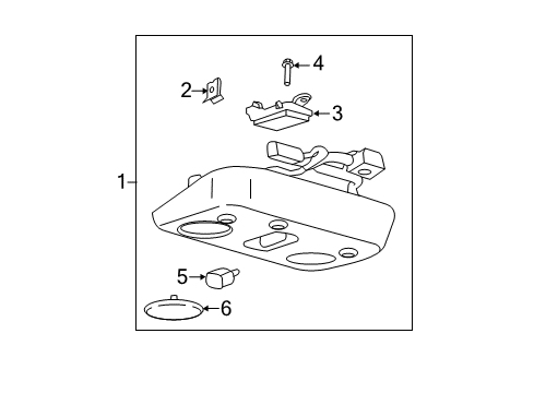 2017 Ford Mustang Overhead Console Overhead Console Diagram for FR3Z-63519A70-CB