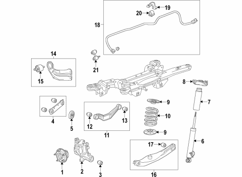 2016 Buick Regal Rear Suspension Components, Lower Control Arm, Upper Control Arm, Stabilizer Bar Shock Diagram for 84185485