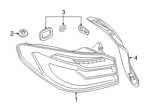 2019 BMW M5 Tail Lamps Rear Light In The Side Panel, Right Diagram for 63217376470