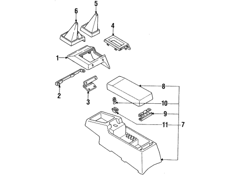 1992 Isuzu Rodeo Center Console Console, Shift Lever (Gray) Diagram for 8-94376-794-2