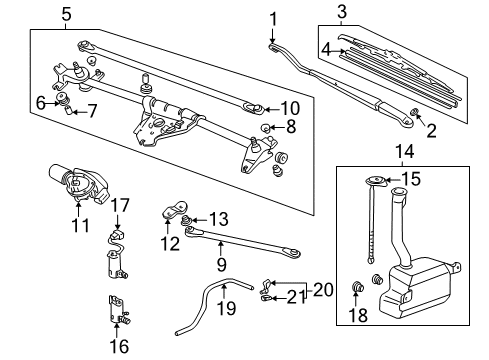 2003 Honda Odyssey Wiper & Washer Components Arm, Windshield Wiper (Driver Side) Diagram for 76600-S0X-A01