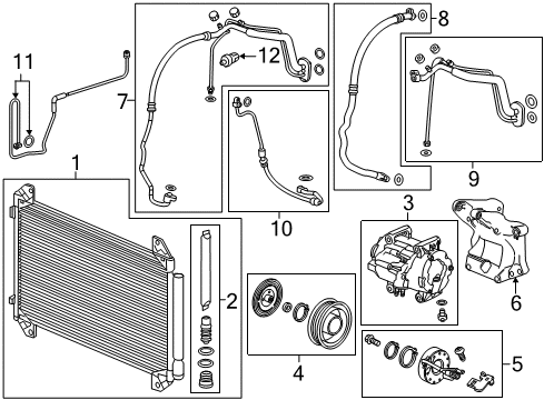 2020 Acura MDX A/C Compressor EXCHANGER, HEAT (INNER) Diagram for 80330-TYR-A01