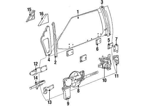 1987 BMW 635CSi Door - Glass & Hardware Door Brake Diagram for 41511875865