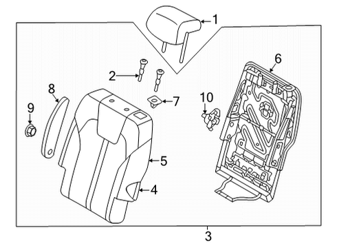 2021 Kia Sorento Second Row Seats Covering-Rr Seat Bac Diagram for 89360R5110MRL