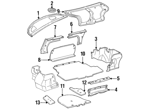 1995 Toyota Corolla Interior Trim - Rear Body Lift Gate Trim Clip Diagram for 90467-07041-P0