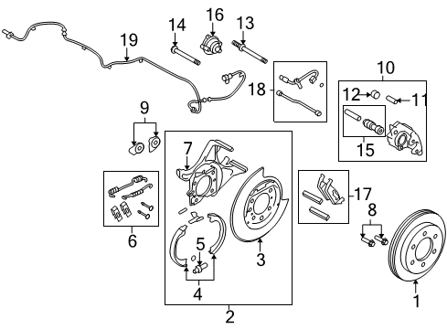 2011 Ford F-150 Brake Components Caliper Diagram for 6L3Z-2553-AC