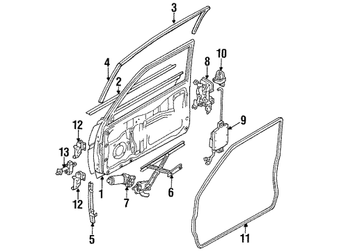 1986 Nissan 200SX Door & Components Door Lock Solenoid Diagram for 80551-07F00