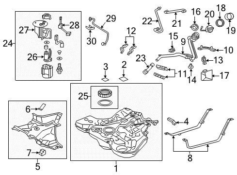 2017 Toyota Corolla iM Fuel Supply Fuel Tank Cap Assembly Diagram for 77300-53020
