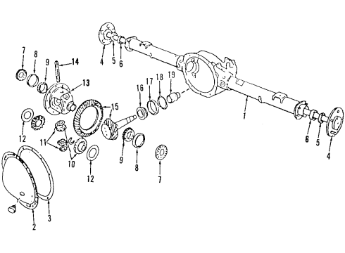 2000 Dodge Durango Rear Axle, Differential, Propeller Shaft Drive Shaft Rear Diagram for 52105614AA