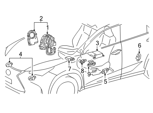 2017 Lexus NX300h Air Bag Components Spiral Cable Sub-Assembly With Sensor Diagram for 84307-78010