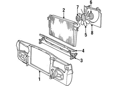 1987 BMW 735i Radiator & Components, Cooling Fan Coolant Expansion Tank Diagram for 17111178251