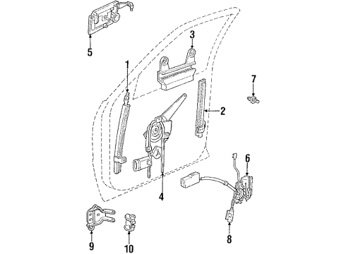 1994 Chrysler LeBaron Door & Components Switch-Elec Left Front Door W/LIFT Diagram for 4373850