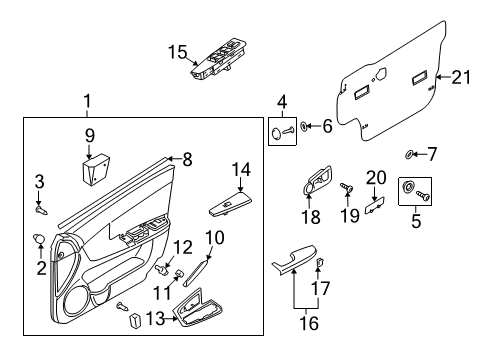 2006 Kia Spectra5 Bulbs Panel Complete-Front Door Trim Diagram for 823012F040R8