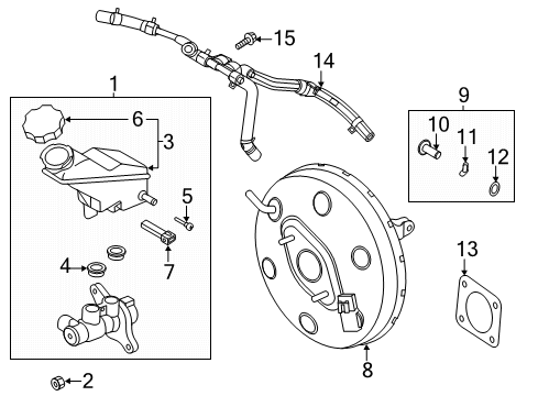2021 Hyundai Palisade Dash Panel Components Cylinder Assembly-Brake Master Diagram for 58510-C5070