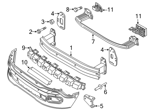 2016 Jeep Renegade Front Bumper CROSSMEMBER-Front Support Diagram for 68247223AA