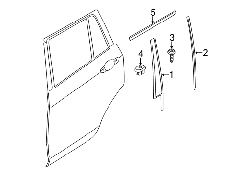 2014 BMW X1 Exterior Trim - Rear Door Window Guide Web Cover Right Diagram for 51352990886