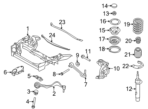 2012 BMW 135i Front Suspension, Lower Control Arm, Stabilizer Bar, Suspension Components Covering Cap Diagram for 31306774021