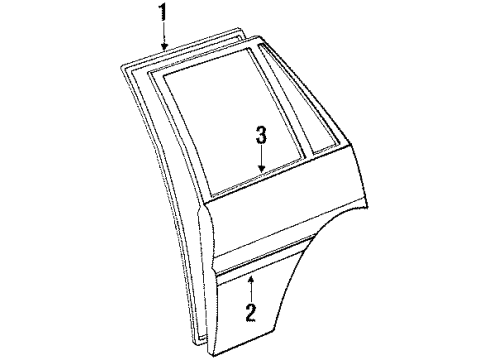 1989 Toyota Tercel Rear Door Door Weatherstrip Diagram for 67872-16120