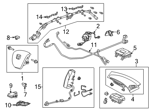2008 Honda Accord Air Bag Components Sensor Assembly, Front Crash (Siemens) Diagram for 77930-TA0-B11