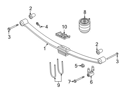 2021 Ram 3500 Rear Suspension Plate-Rear Spring U-Bolt Diagram for 68350426AA