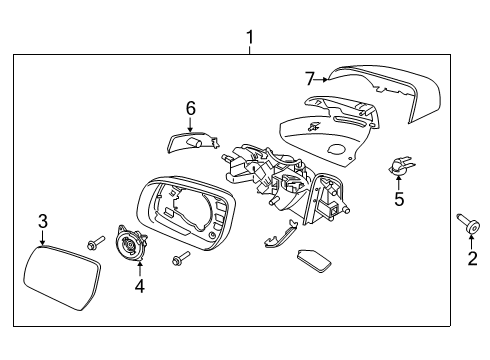 2021 Ford Ranger Mirrors Mirror Cover Diagram for KB3Z-17D743-CAPTM