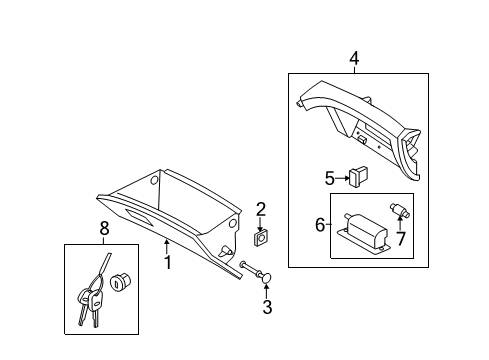 2014 Hyundai Sonata Bulbs Panel Assembly-Lower Crash Pad, RH Diagram for 84540-3Q000-RAS
