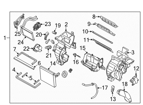 2013 Kia Forte Air Conditioner Mix Actuator Assembly Diagram for 971591M000