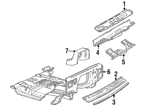 1993 Ford Aerostar Cowl Vent Panel Gusset Diagram for E69Z16B198A