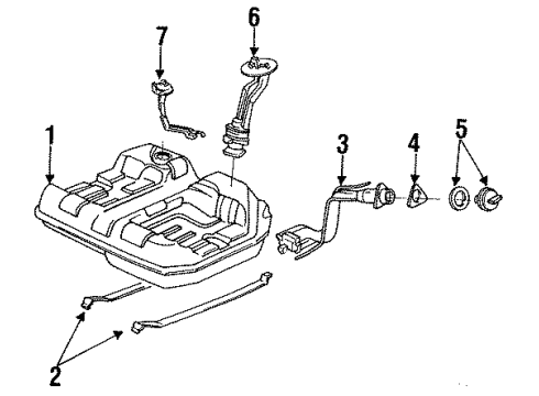 1991 Honda Prelude Senders Pump Unit Assembly, Fuel Diagram for 17708-SF1-S07