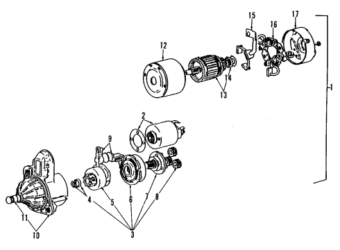 1992 Dodge Stealth Starter Starter Assembly Diagram for R309472M