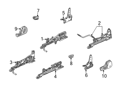 2001 Honda S2000 Tracks & Components Cover, R. Reclining *NH167L* (GRAPHITE BLACK) Diagram for 81238-S2A-003ZA