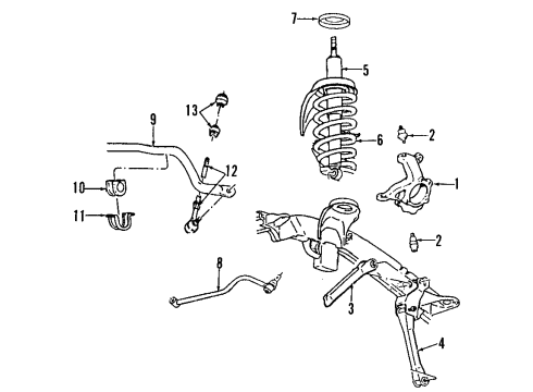 2006 Dodge Ram 1500 Front Suspension Components, Lower Control Arm, Upper Control Arm, Stabilizer Bar Bar-Front Diagram for 52121751AA