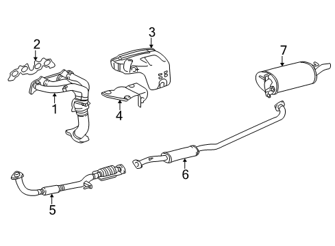 2001 Toyota Camry Exhaust Components, Exhaust Manifold Converter & Pipe Diagram for 17410-0A320