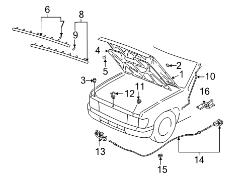 1996 Nissan Pathfinder Hood & Components Male Assy-Hood Lock Diagram for 65601-0W000