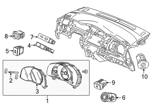 2019 Honda Fit Tire Pressure Monitoring Meter Assembly Combination Diagram for 78100-T5R-A23