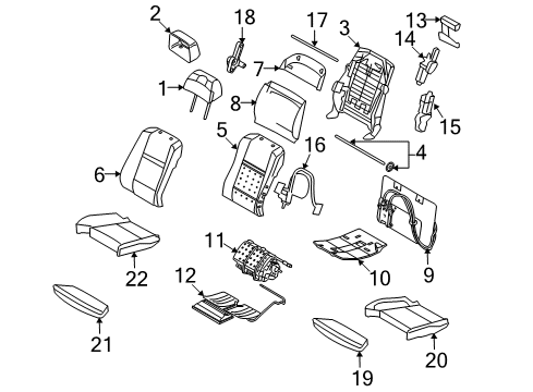 2014 BMW X6 Front Seat Components Seat Upholstery Diagram for 52109144824